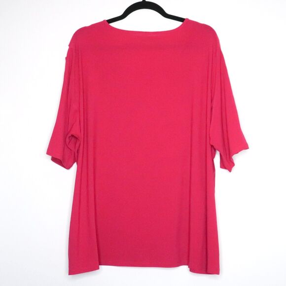 89th & Madison Womens Blouse Plus Size 3X Pink Sleeve Cutout Jewels - Picture 2 of 8